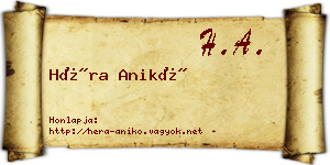 Héra Anikó névjegykártya